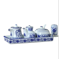 爱家(All Joy) 仿古釉下彩青花瓷 调味罐套装
