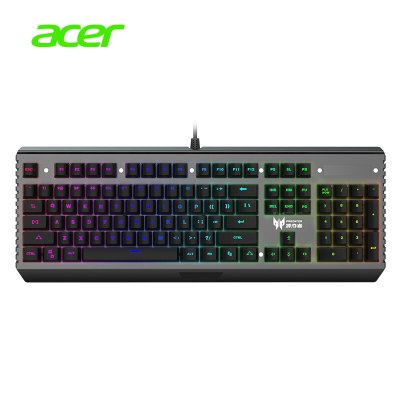 宏碁 (acer )掠夺者 PKB610-BQ 机械红轴键盘 全金属上盖键盘炫酷RGB灯效电竞游戏键盘104键