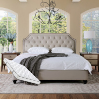 喜临门皮床头层进口黄牛皮靠背软床 木质框架真皮皮质成人皮艺床 爱德华 1.5*2米+星空R床垫