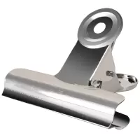 得力（deli） 票夹大中小号圆形票夹不锈钢铁票夹小夹子 办公用品 超大号76mm9521 2个装