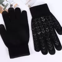 南极人 保暖触屏手套 腈纶 三指导电纱材质 秋冬适用 均码 21*12cm 黑色(计价单位:双)