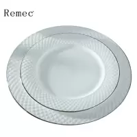 金禹瑞美（Remec）西餐盘 西餐具（10+8英寸）钻石描金西餐盘2件套 餐具套装