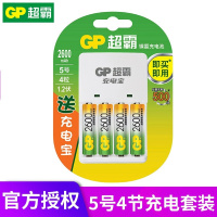 超霸(GP) 充电电池5号AA充电套装4节2600毫安+充电器 5号7号指纹锁玩具照相机遥控器