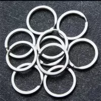 Zs-YORA 35mm10个装 不锈钢钥匙圈环钥匙平环汽车钥匙扣圆形大小扁圈加厚简易配件卡扣