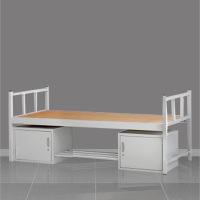 铁床员工宿舍铁架床单人铁架床 0.9米宽加底柜鞋架