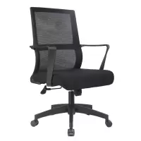 员工电脑椅子 办公椅子 职员会议椅子 网布网椅子 转椅子 弓形椅子329B 黑色