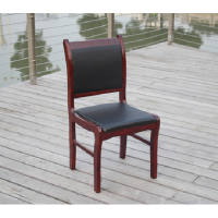 企购优品 椅子木制皮面 木质会议椅子
