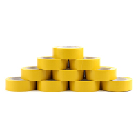 赛拓（SANTO）PVC电气绝缘胶带胶布家用电工防火阻燃防水耐高温阻燃19mm*9m 黄色10卷装【1962】