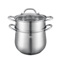 Debo德铂蒸锅不锈钢双层汤蒸多用锅 蒸锅双层26cm