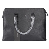 得力 63757 皮质公事包公文包手提包 黑色