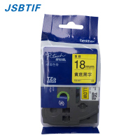 兄弟标签色带18mm黄底黑字