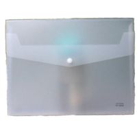 纽扣袋立体加厚磨砂透明文件袋 A4