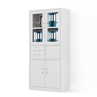 洛克菲勒 偏三斗 850*390*1800mm 资料储物柜 灰色 (单位:个)
