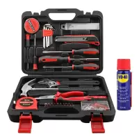 赛拓(SANTO)38件多功能家用工具箱套装 五金工具家用维修工具套装含WD-40除湿防锈 [0355]轻便型工具箱包