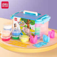 得力(deli)24色轻型粘土 彩泥黏土橡皮泥 儿童手工DIY超轻粘土 欧阳娜娜推荐 手提工具箱装 67816