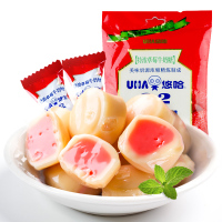 悠哈特浓草莓牛奶糖300g*1袋 牛奶糖喜糖硬糖网红糖果零食