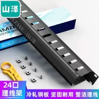 山泽 理线架12档24口 工程级加厚型机柜网络理线架线缆管理器 19寸 WAN-11