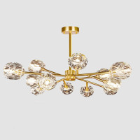 德力西(DELIXI)MD818-12 12头 水晶球11cm[不带光源]灯黄铜水晶灯轻奢灯分子灯