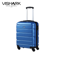 法国鲨鱼VISHARK2019新款海浪系列拉链时尚拉杆箱硬箱VL802104 深蓝色 20英寸
