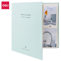得力(deli)200张6寸纸芯插页式可标记相册簿 开学军训学校时光纪念册宝宝成长记录家庭影集 65354绿色(TG)