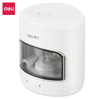 得力(deli)简约纯色学生电动卷笔刀/铅笔削笔器/转笔刀 自动削笔机(赠替换刀芯×1)白色0502(TG)