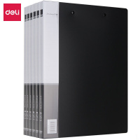 得力(deli)6只A4金属双强力夹硬文件夹 大容量试卷资料夹诗朗诵签约夹板 文件收纳办公用品33222黑色(TG)