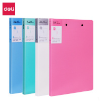 得力(deli)4只亮彩系列A4双强力夹硬文件夹 不锈钢夹具试卷资料诗朗诵签约夹板 文件收纳办公用品27030(TG)