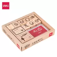 得力(deli)儿童木质卡通印章 幼儿园小学生老师鼓励印章 教学奖励印章 74837(TG)