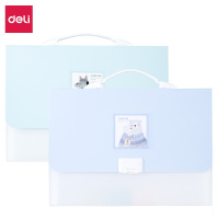 得力(deli)A4/13格风琴包 文件资料手提包 学生试卷科目收纳袋 72513颜色随机(TG)