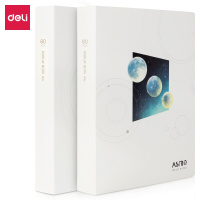 得力(deli)A4/60页星空资料册 活页插袋文件夹 学生试卷收纳袋 孕检产检文件册 72653颜色随机(TG)