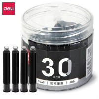 得力(deli)钢笔墨囊 学生钢笔墨水笔墨囊 可替换 30支/盒中包装DL-S646黑（TG）