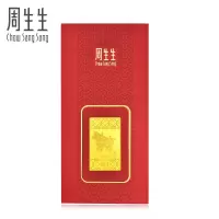 周生生(CHOW SANG SANG)Au999.9黄金压岁钱生肖牛金片91160D定价