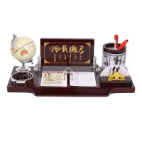 ZEBRA 2021木质台历架 厚德载物713 40*20CM 红木色