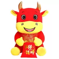 牛年吉祥物牛转钱坤公仔25cm 100个起购