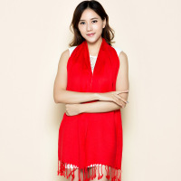 年会活动红围巾 H01双面绒(不定制)