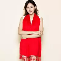 年会活动红围巾 H01双面绒(不定制)