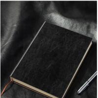 得力(deli) 商务皮面记事本 160张会议记录本办公皮面本 A4黑色 3185