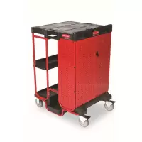 乐柏美 Rubbermaid FG9T5800BLA 工作扶梯推车带储藏柜总承重226.8kg 黑色（TG）