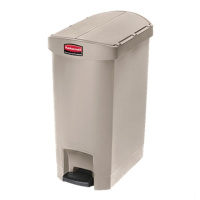 乐柏美 Rubbermaid 1883459 塑料侧踏板式垃圾桶50L,米色(包装数量 1件)(TG)