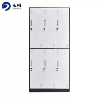永格更衣柜六门柜员工柜带锁储物柜存包柜浴室员工柜六门更衣白边