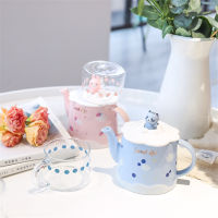 萌幻动物陶瓷茶壶茶具套装网红清新水壶办公大容量咖啡壶