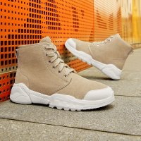 骆驼男鞋真皮高帮英伦风休闲雪地靴