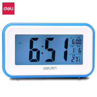 得力8801多功能电子钟(蓝)15*5*9cm 单个装