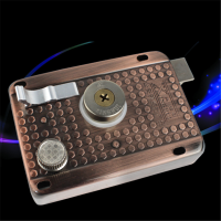 鑫和信防盗门锁红古铜铁门三保险锁十字锁