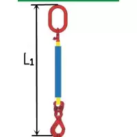 多来劲 Doleco 0544 4001-01 单腿圆形吊带组合吊具 额载4T 使用长度1m 眼形自锁安全吊钩(TG)