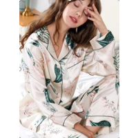 蚕花娘娘(SILKUEEN)数码印花真丝女式套装(17姆米长袖)YRY59 单套装