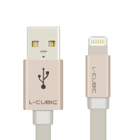 酷比客(L-CUBIC) Lighting数据线 金色金属外壳白色2M