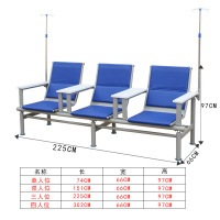 排椅钢制三排椅输液椅点滴机场等候椅公共座椅休息椅候诊椅不锈钢 单人输液椅