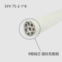 鼎厦 国标SYV75-2-1*8芯2M线射频信号线 8芯2兆同轴电缆 1米