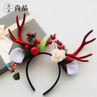 晟旎尚品 圣诞装饰圣诞鹿角发箍胸针 发饰丛林女神鹿角 发箍胸针2件套